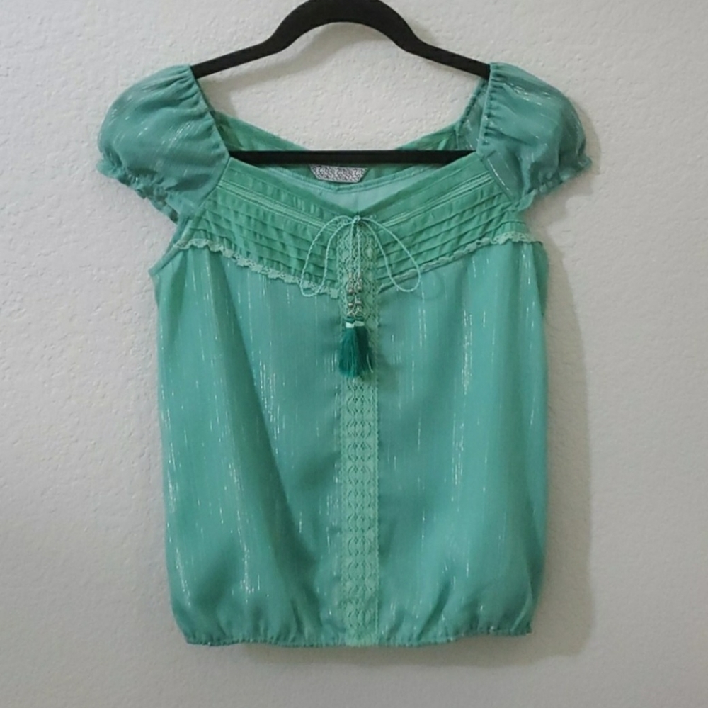 Boutique linen-blend blouse
